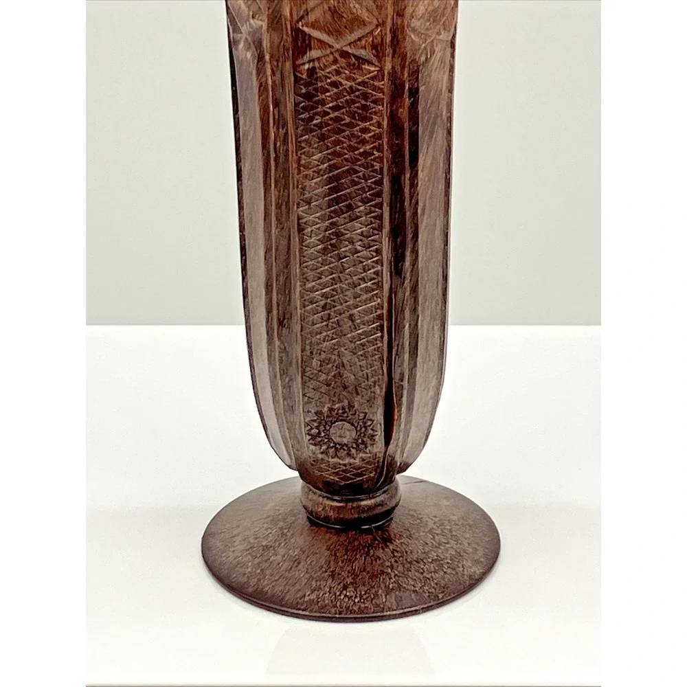 Vtg. Regaline Vase Sunburst Starburst Cross Hatch Flower‎ USA MCM Grannycore